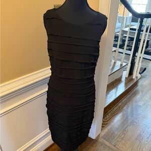 Calvin Klein Black Layered Midi Dress
